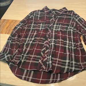 Black Maroon and white Striped Dress Shirt